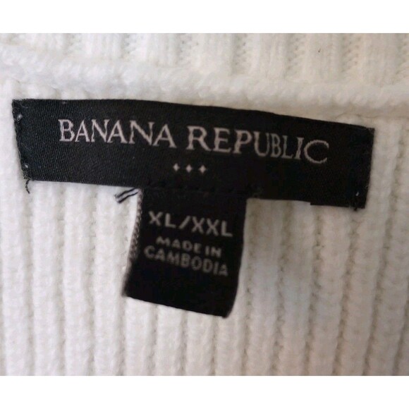 Banana Republic Sweater Vest Womens XL XXL Oversized Thick Cozy VNeck Ribbed - Picture 2 of 5